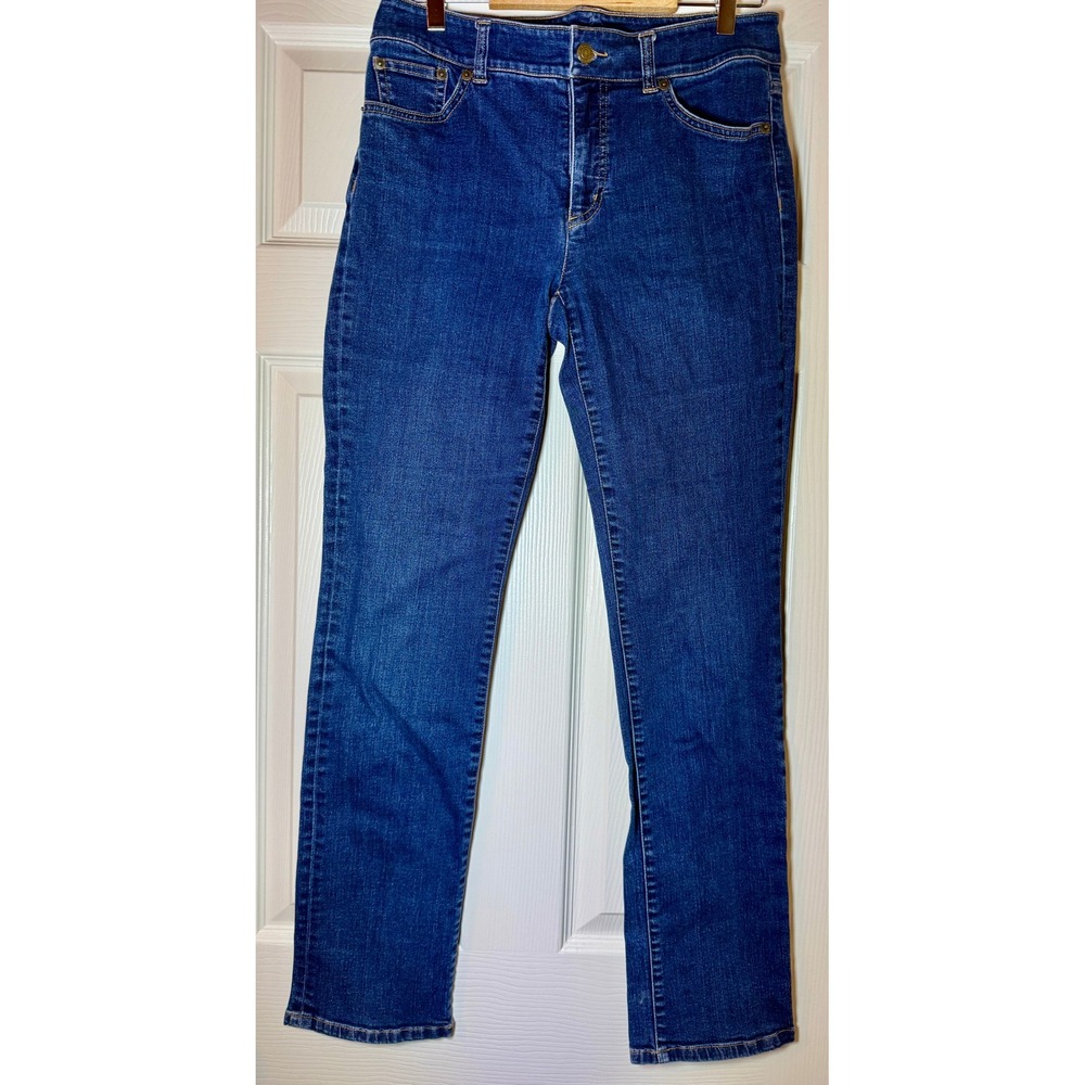Lauren Ralph Lauren Modern Straight Jeans Dark Wash Blue 8 Stretch Denim